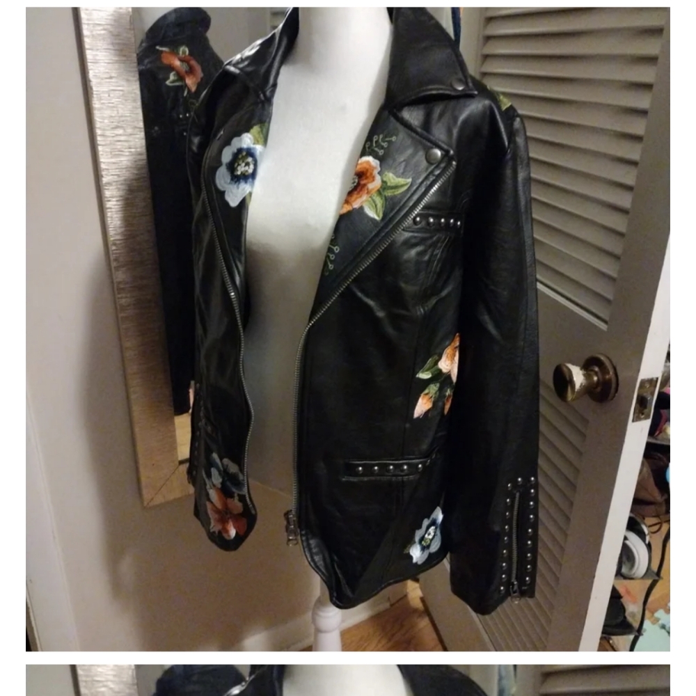 Large Faux Leather Jacket